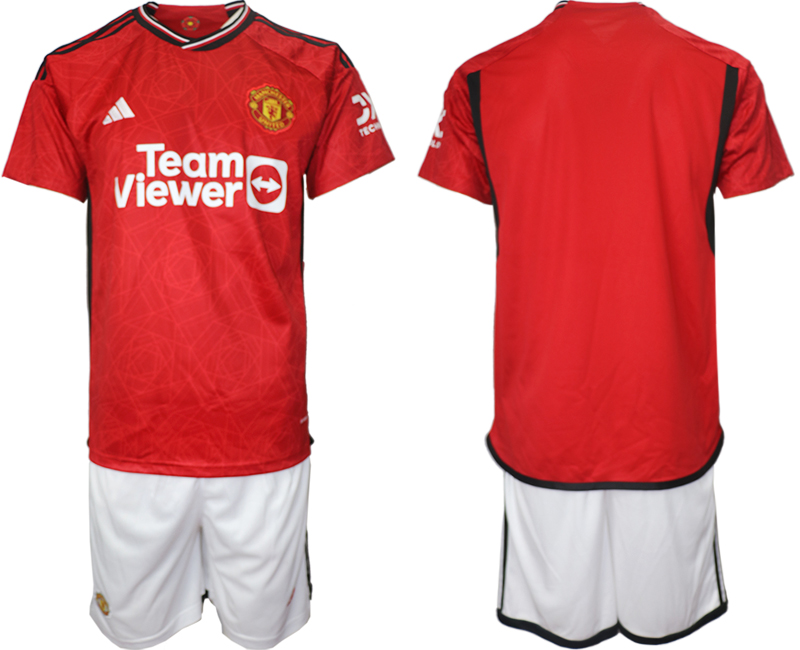 Men 2023-2024 Club Manchester United home blank red Soccer Jersey